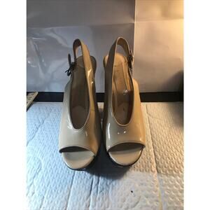 BOUTIUE 9 Nude Slingback Shoes Women's  10 M Heels 5.5"